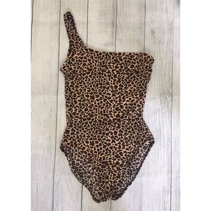 Bettie Page One Piece Swimsuit Leopard Pin Up